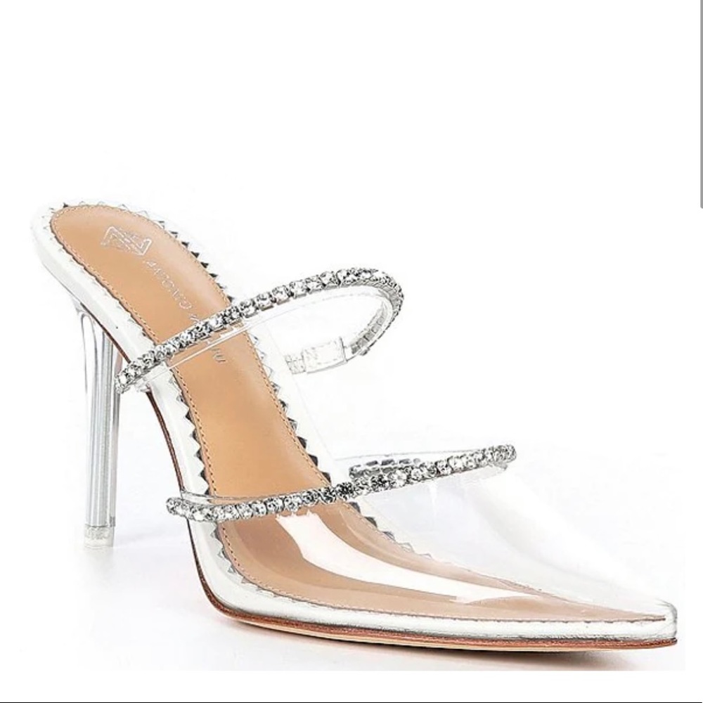 ANTONIO MELANI “Elisha Vinyl Rhinestone Mules”